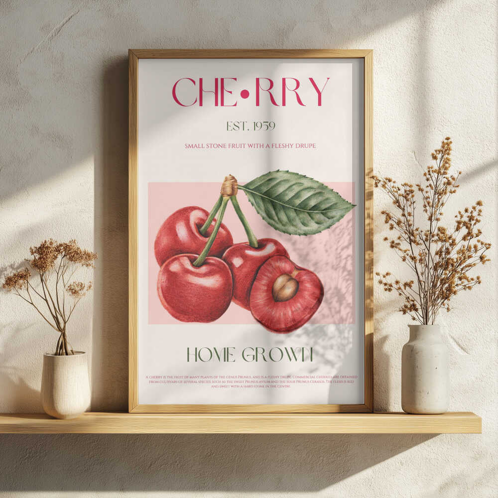 Home Grown Cherries Art Print UK — Botanical Fresh Wall Art — Kitchen — Wall It All Prints