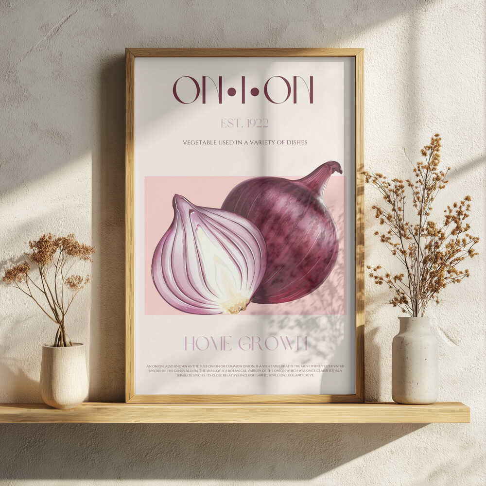 Onion Elegance Art Print UK — Botanical Vibrant Wall Art — Kitchen — Wall It All Prints