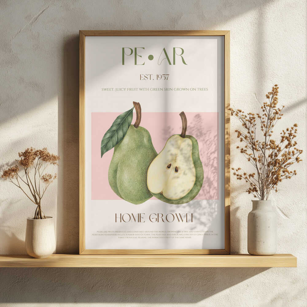 Sweet Green Pears Art Print UK — Botanical Fresh Wall Art — Kitchen — Wall It All Prints