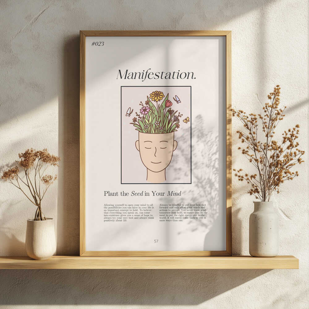 Blooming Mind Garden Art Print UK — Botanical Calm Wall Art — Bedroom — Wall It All Prints