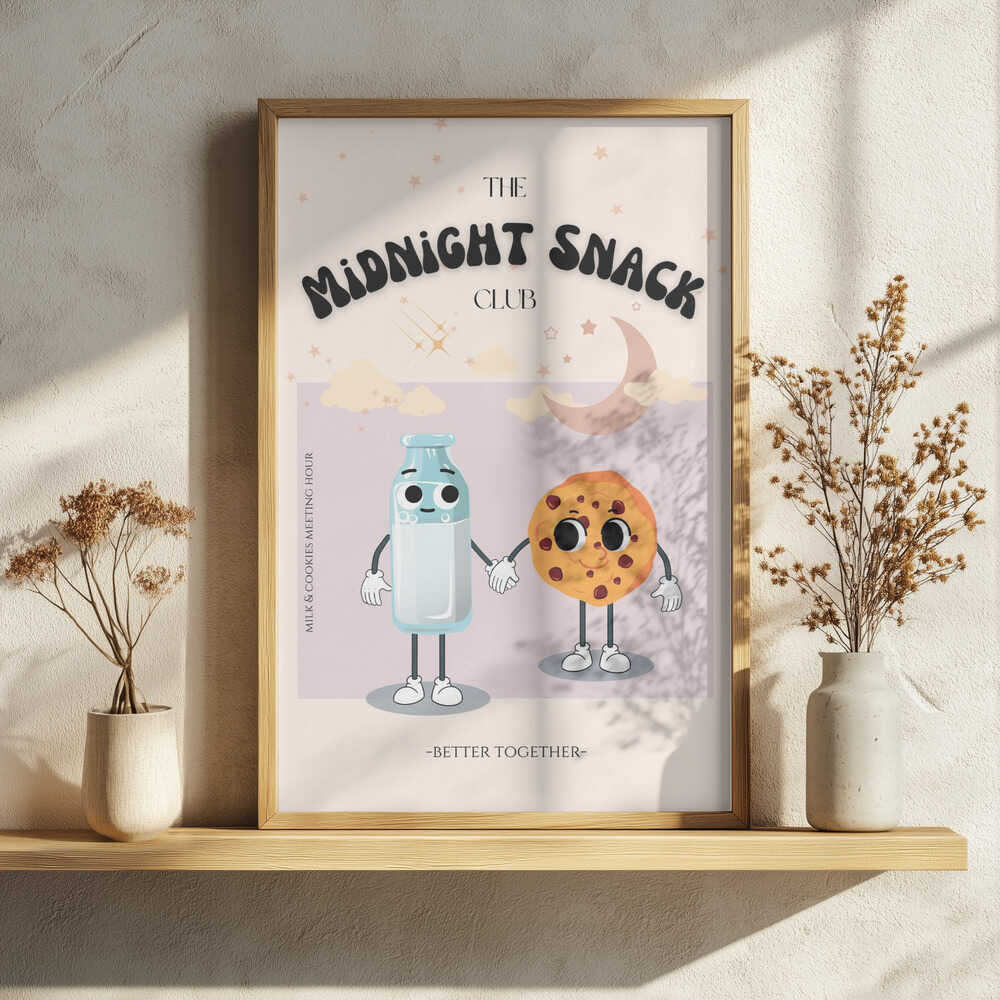 Milk And Cookie Friends Art Print UK — Food Vibrant Wall Art — Kitchen — Wall It All Prints