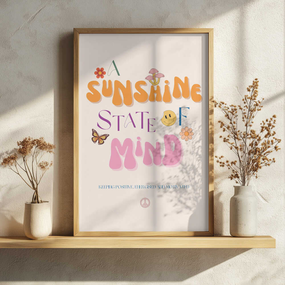 Sunshine State of Mind Art Print UK — Botanical Vibrant Wall Art — Living Room — Wall It All Prints