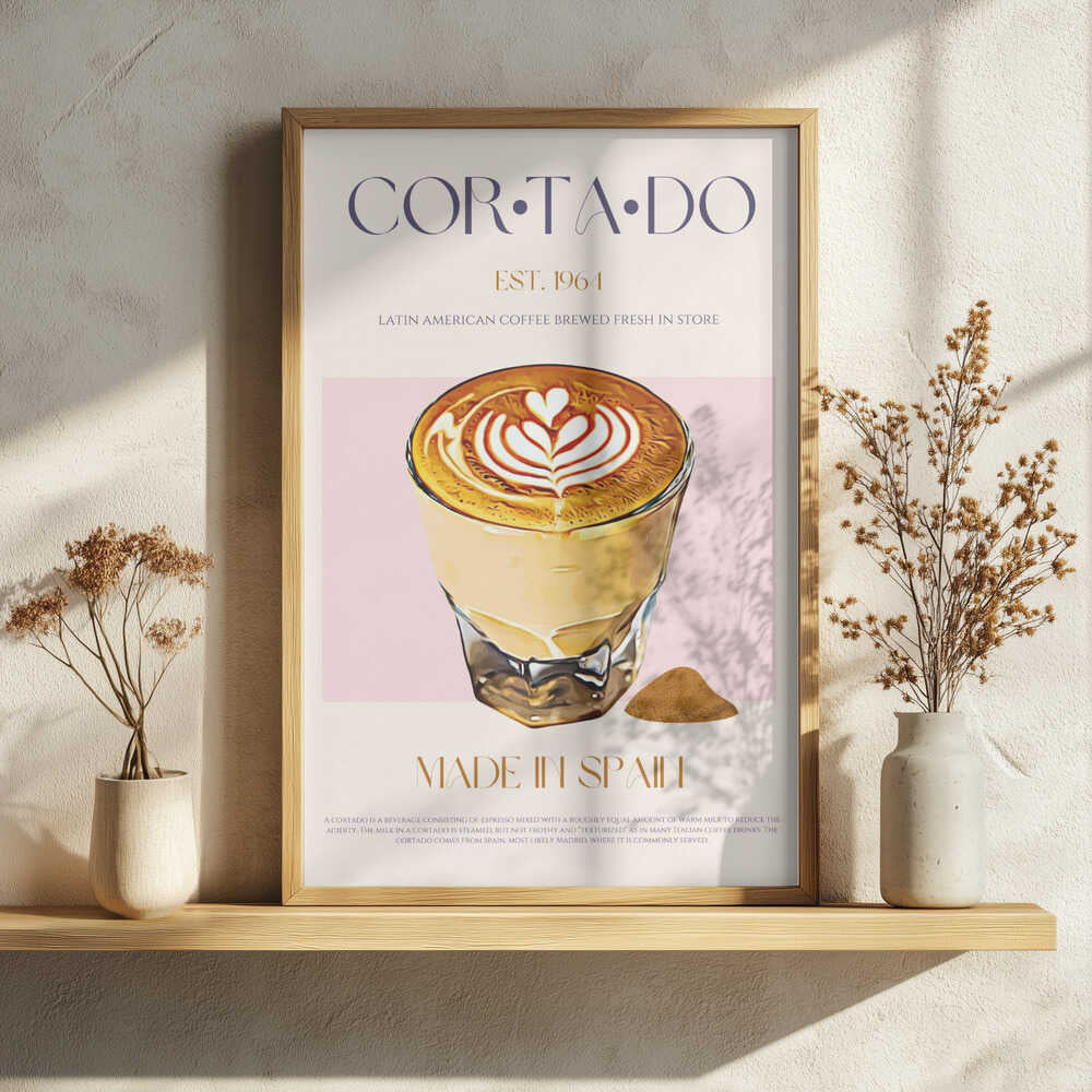 Cortado Coffee Art Art Print UK — Abstract Minimal Wall Art — Kitchen — Wall It All Prints