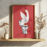 Silly Goose Toilet Art Print UK — Animal Vibrant Wall Art — Bathroom — Wall It All Prints