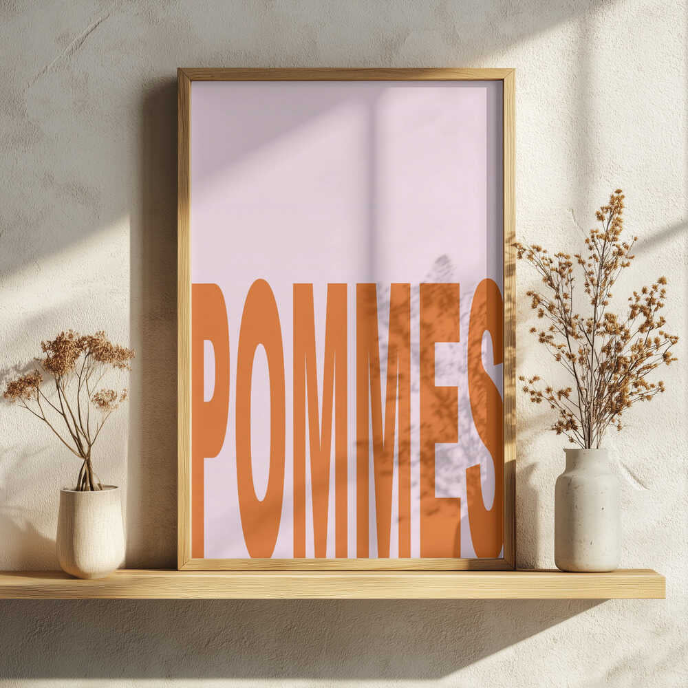 Playful Pommes Typography Art Print UK — Abstract Vibrant Wall Art — Kitchen — Wall It All Prints