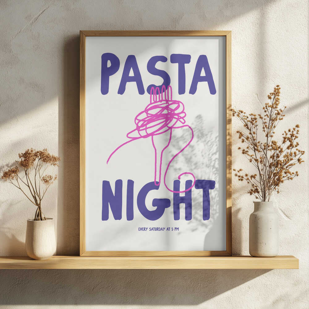 Pasta Celebration Art Print UK — Abstract Minimal Wall Art — Kitchen — Wall It All Prints
