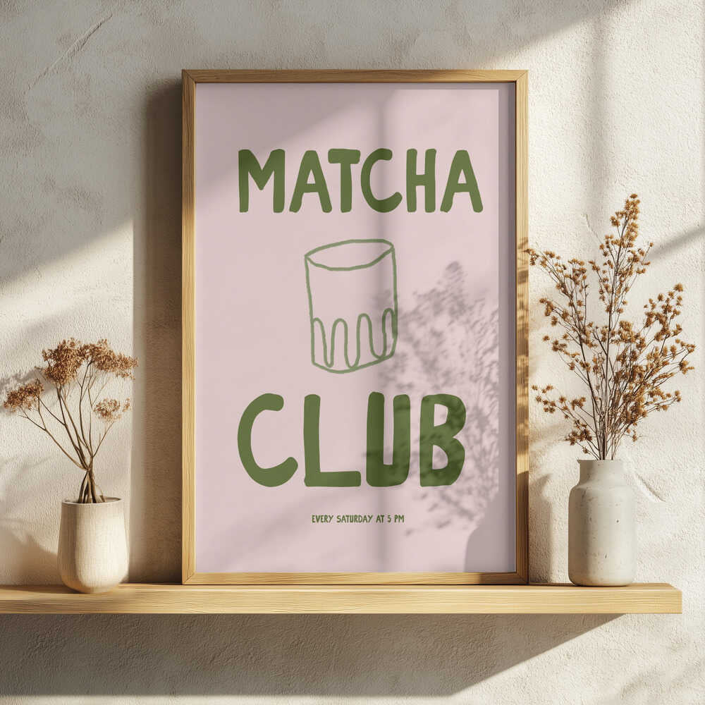 Matcha Gathering Art Print UK — Abstract Minimal Wall Art — Office — Wall It All Prints