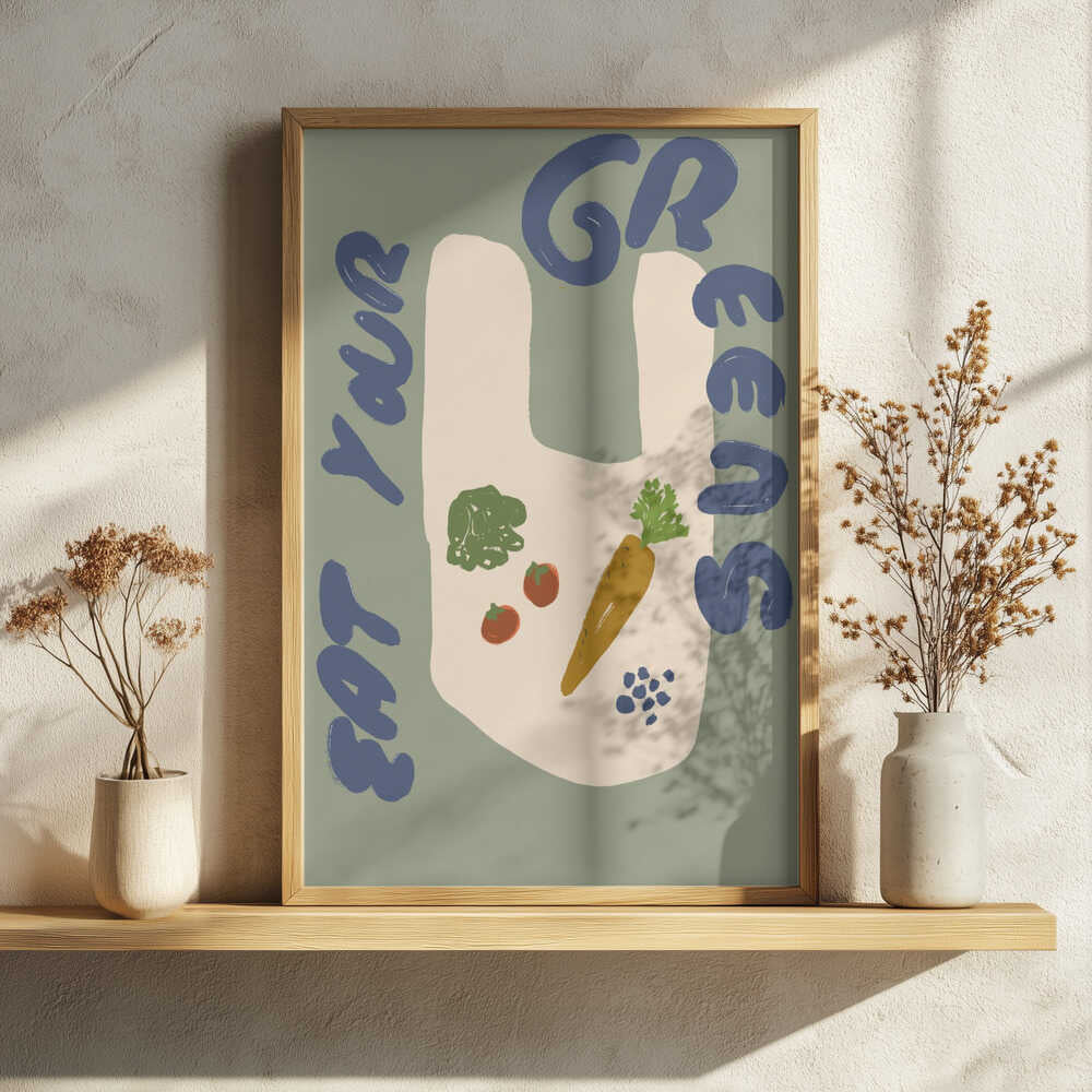 Eatyourgreensno2 Art Print UK — Botanical Fresh Wall Art — Kitchen — Wall It All Prints