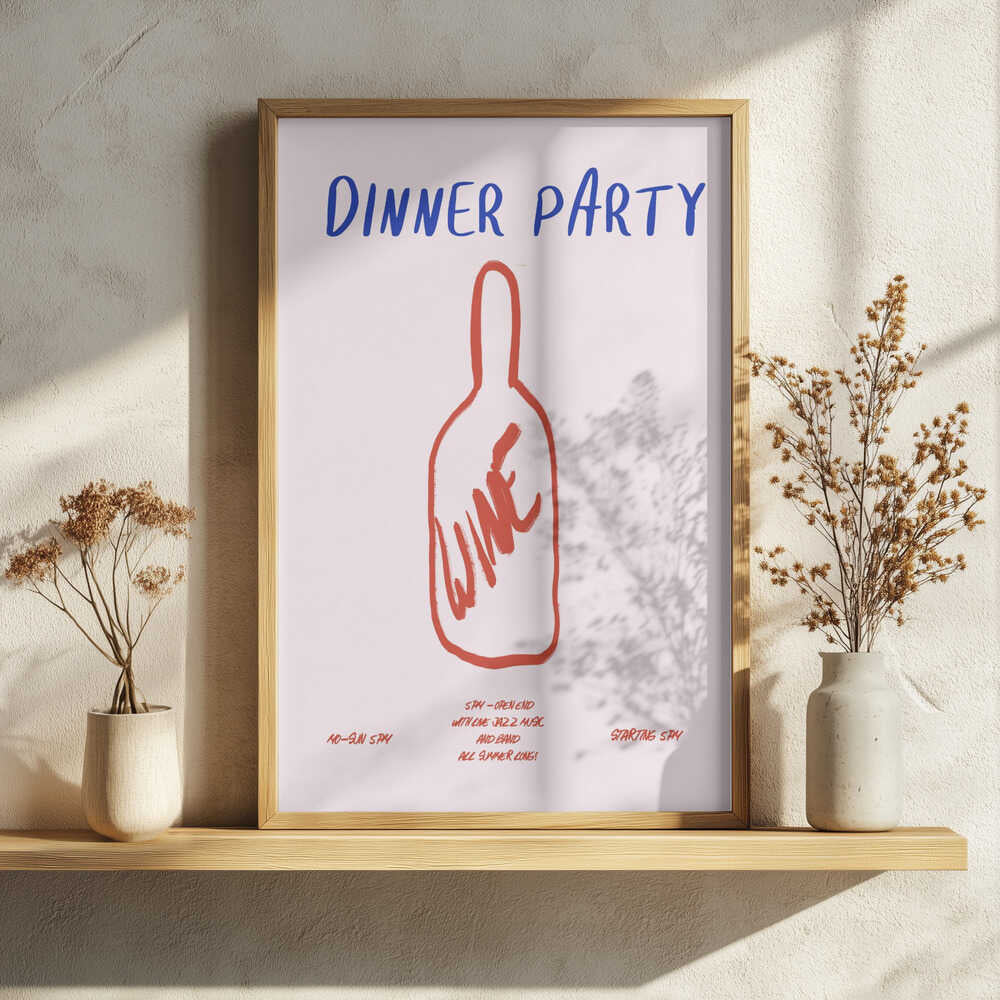 Sip &amp; Savor Celebration Art Print UK — Abstract Minimal Wall Art — Kitchen — Wall It All Prints