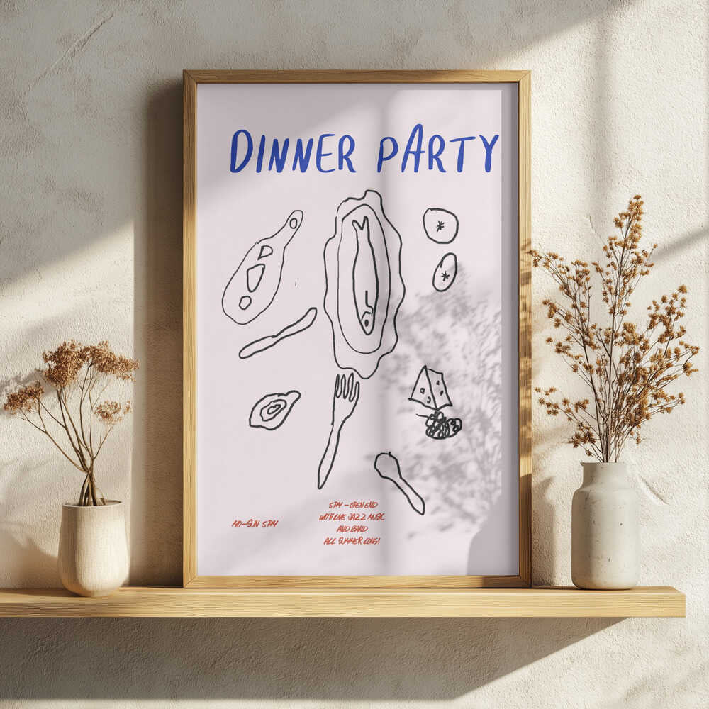 Minimalist Feast Art Print UK — Abstract Minimal Wall Art — Kitchen — Wall It All Prints