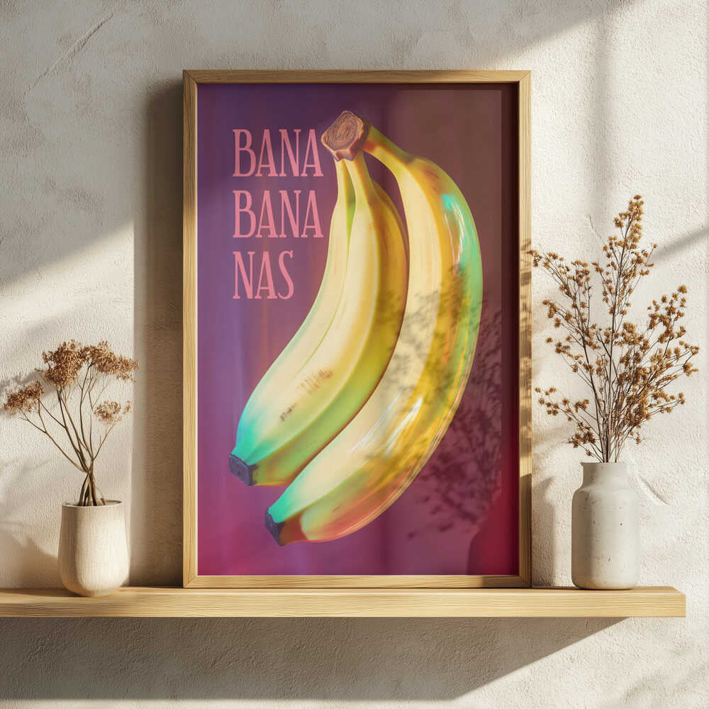 Vibrant Pop Bananas Art Print UK — Abstract Vibrant Wall Art — Kitchen — Wall It All Prints