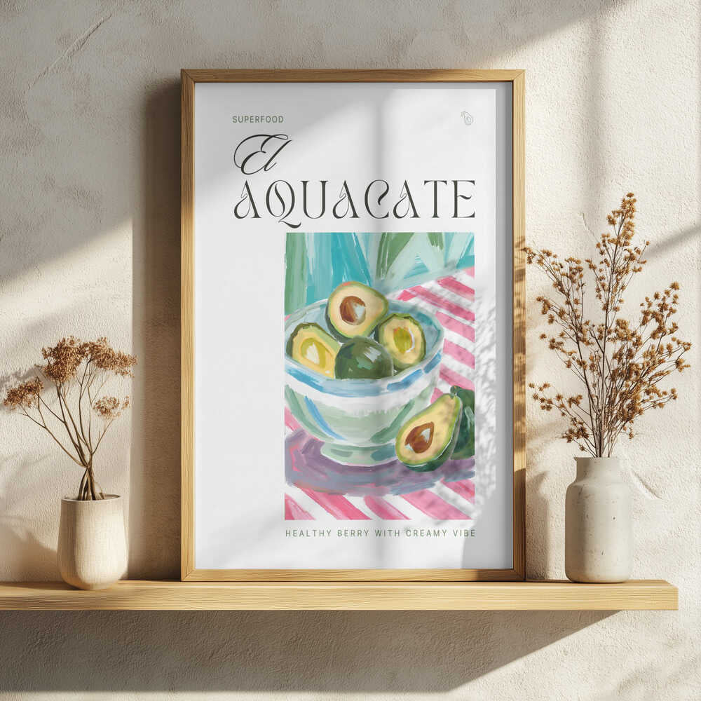 Vibrant Avocado Bowl Art Print UK — Botanical Vibrant Wall Art — Kitchen — Wall It All Prints