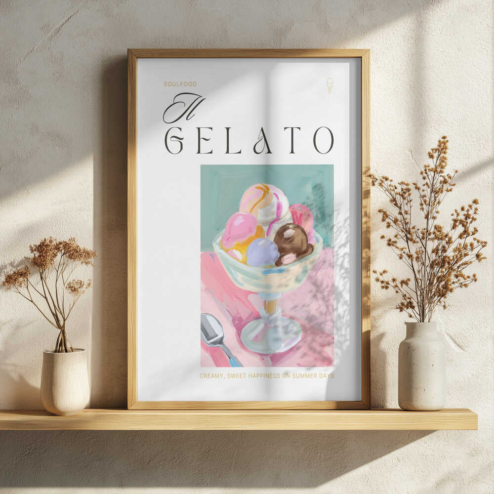 Sweet Creamy Gelato Art Print UK — Food Vibrant Wall Art — Kitchen — Wall It All Prints