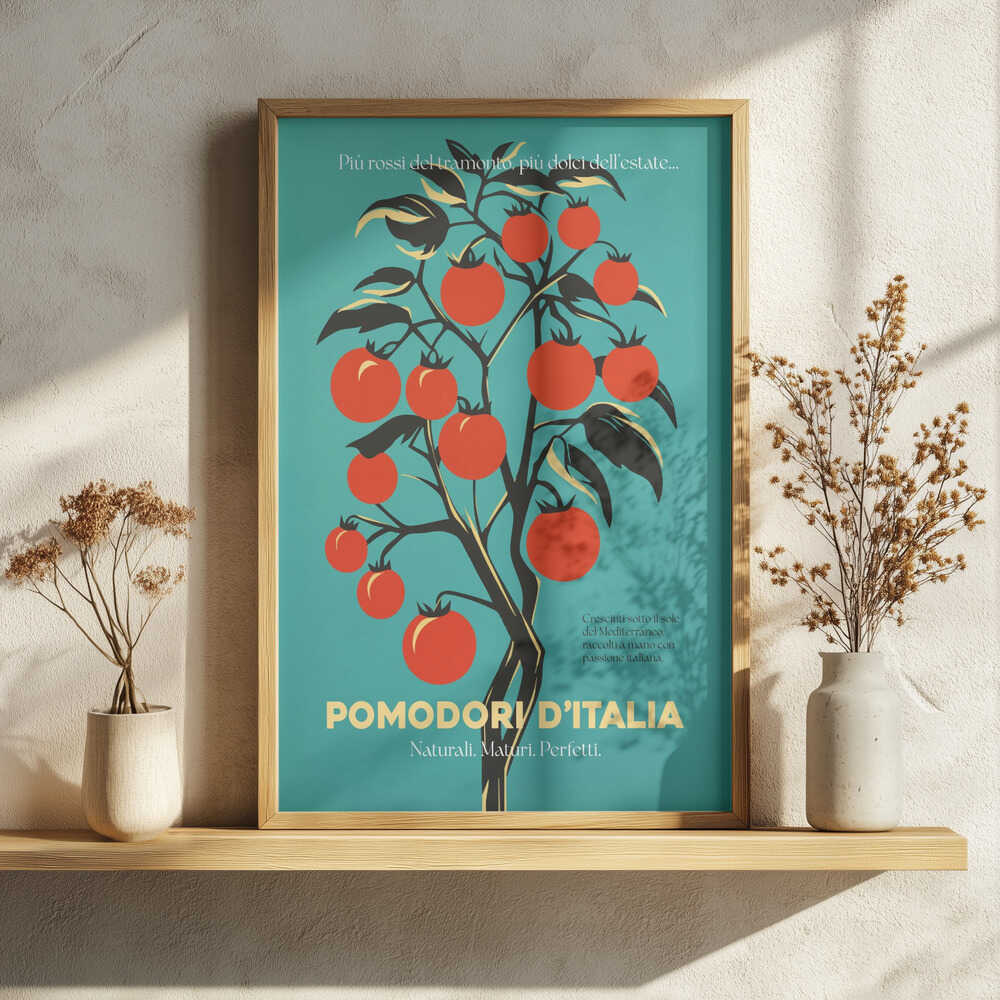 Vibrant Italian Tomatoes Art Print UK — Botanical Vibrant Wall Art — Kitchen — Wall It All Prints