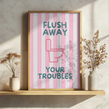Flush Away Your Troubles Art Print UK — Abstract Minimal Wall Art — Bathroom — Wall It All Prints