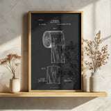 Vintage Toilet Paper Patent Art Print UK — Vintage Dark Wall Art — Bathroom — Wall It All Prints