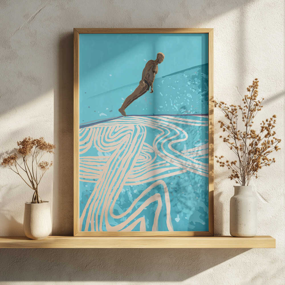 Dynamic Pool Dive Art Print UK — Abstract Calm Wall Art — Living Room — Wall It All Prints