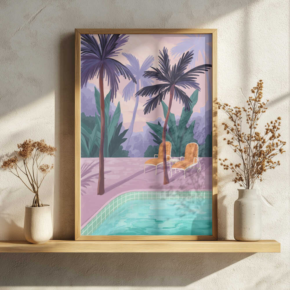 Two Sunbeds Art Print UK — Landscape Calm Wall Art — Living Room — Wall It All Prints