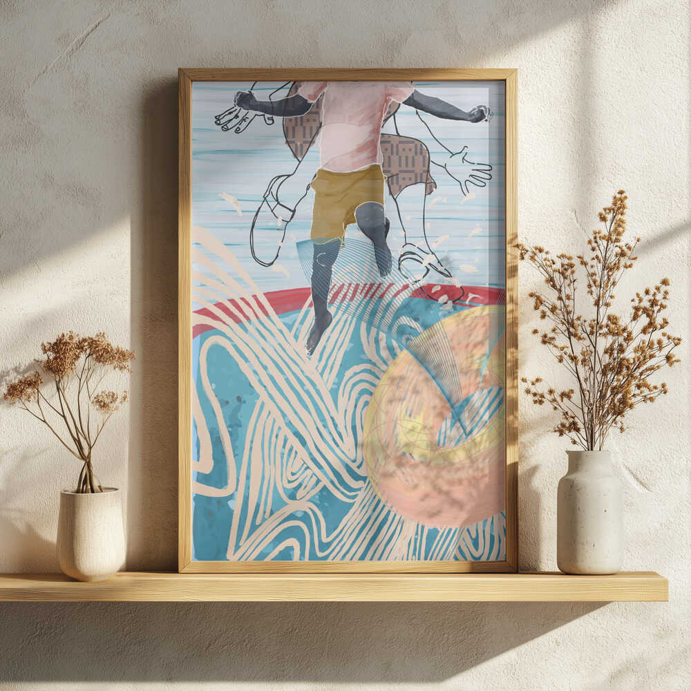 Dynamic Summer Jump Art Print UK — Abstract Vibrant Wall Art — Nursery — Wall It All Prints