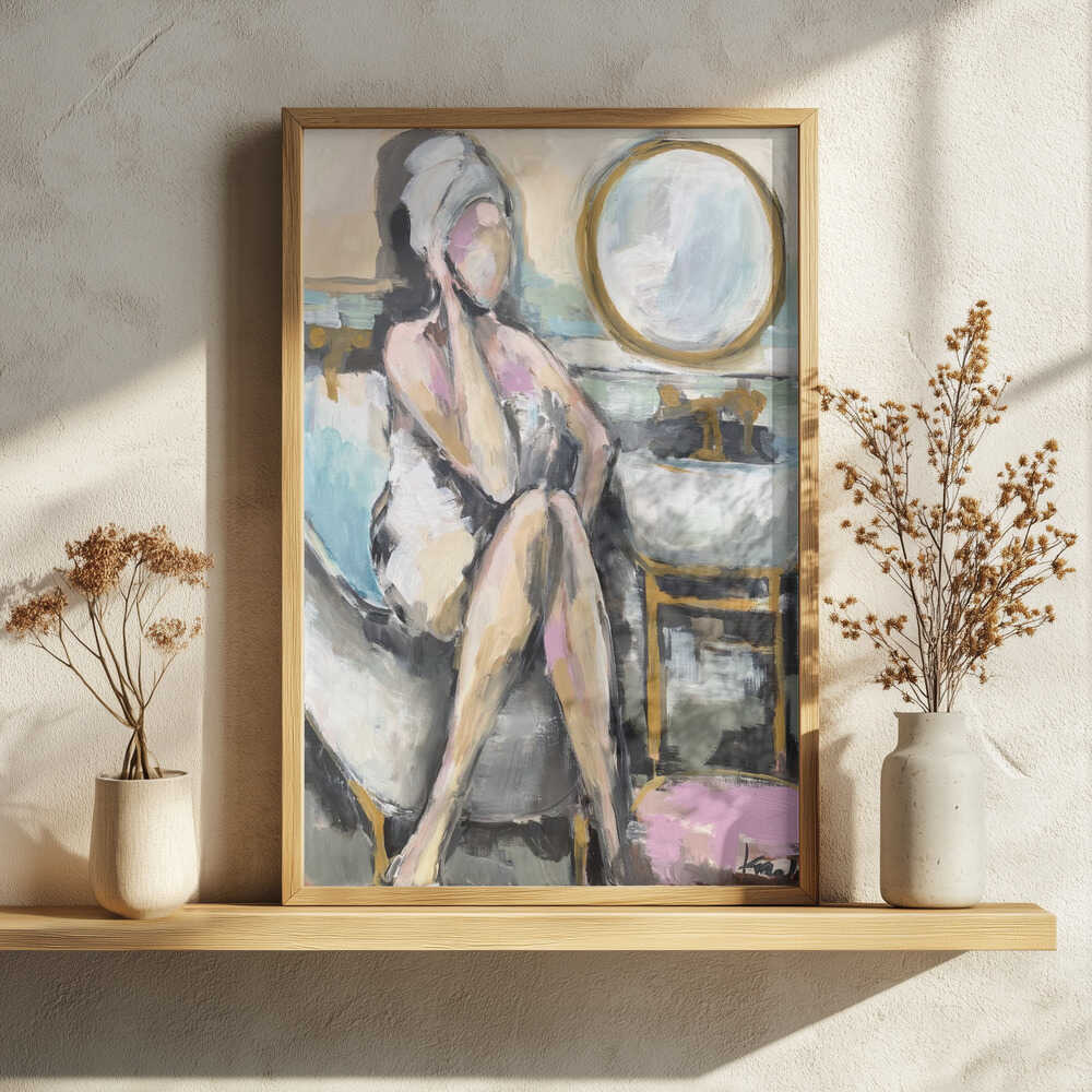 Serene Bath Time Art Print UK — Abstract Calm Wall Art — Bedroom — Wall It All Prints