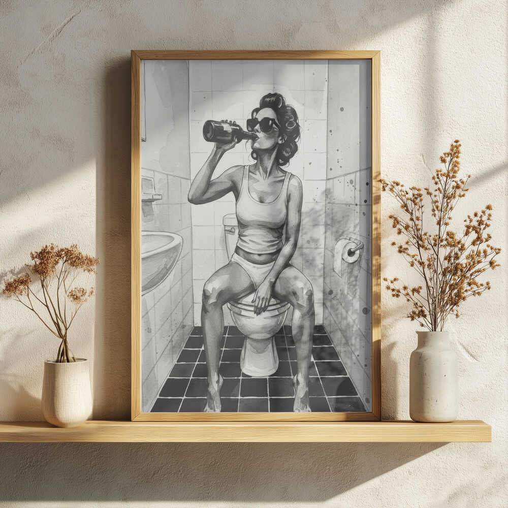 Bathroom Bottle Style Art Print UK — Dark Moody Dark Wall Art — Bathroom — Wall It All Prints