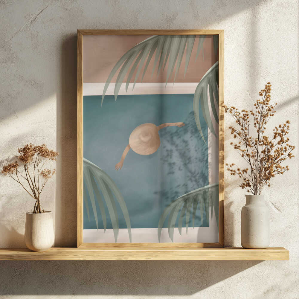 Serene Summer Float Art Print UK — Portrait Calm Wall Art — Bedroom — Wall It All Prints