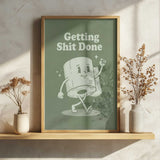 Getting Things Done Roll Art Print UK — Vintage Minimal Wall Art — Bathroom — Wall It All Prints
