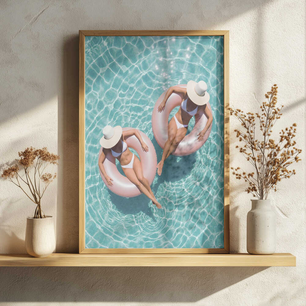 Relaxing Summer Pool Day Art Print UK — Animal Calm Wall Art — Bedroom — Wall It All Prints