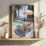 Poolside Ocean View Art Print UK — Landscape Elegant Wall Art — Living Room — Wall It All Prints