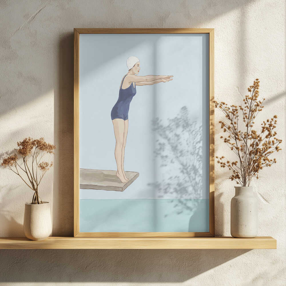 Classic Swim Moment Art Print UK — Portrait Vibrant Wall Art — Living Room — Wall It All Prints