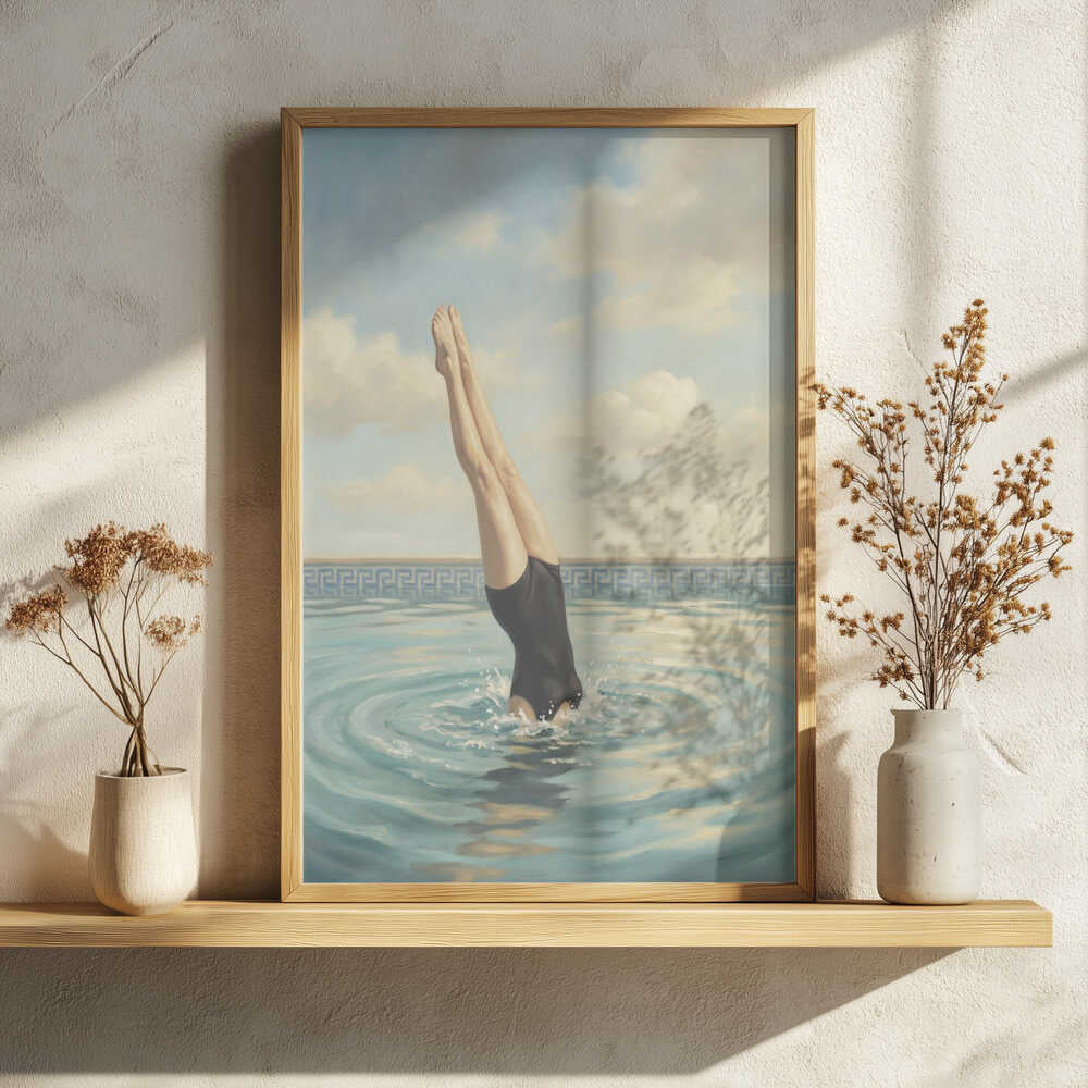 Elegant Pool Dive Art Print UK — Abstract Calm Wall Art — Living Room — Wall It All Prints