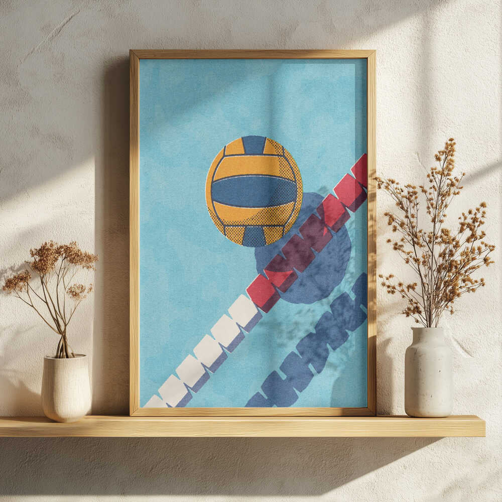 Summer Volleyball Pool Art Print UK — Abstract Vibrant Wall Art — Living Room — Wall It All Prints