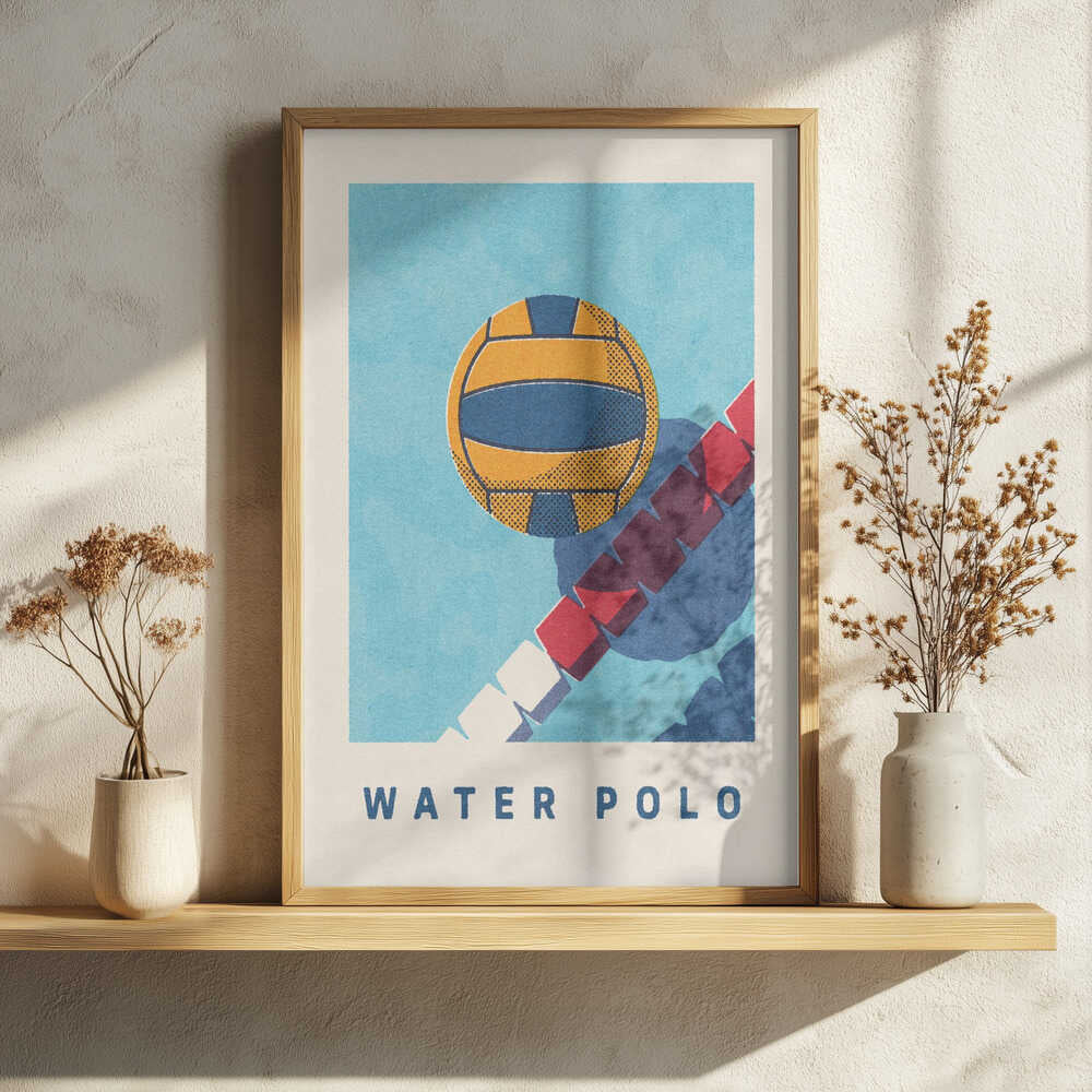 Vibrant Water Polo Ball Art Print UK — Japanese Vibrant Wall Art — Living Room — Wall It All Prints