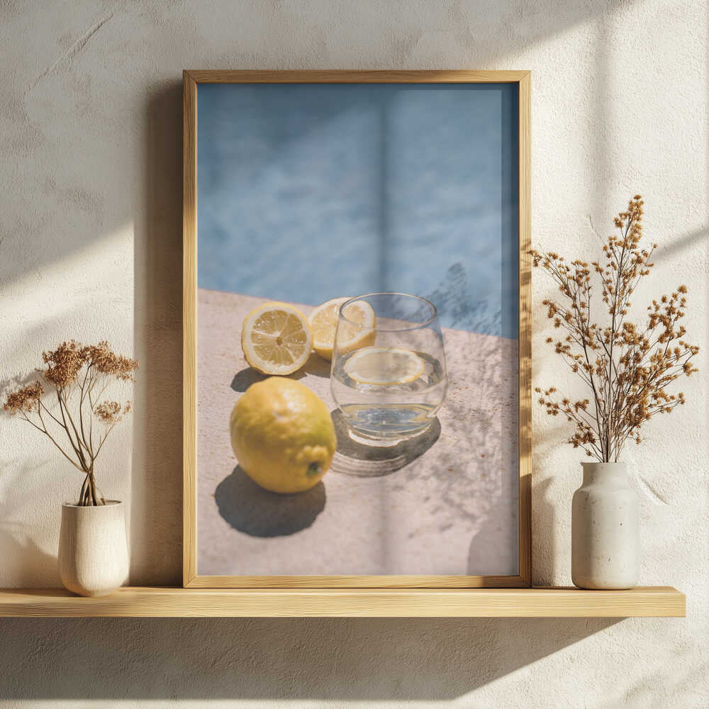 Refreshing Lemon Water Art Print UK — Dark Moody Vibrant Wall Art — Kitchen — Wall It All Prints
