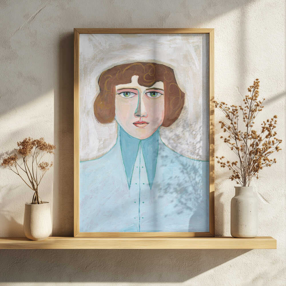 Serene Woman Portrait Art Print UK — Abstract Calm Wall Art — Bedroom — Wall It All Prints
