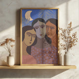 Three Women Under Moon