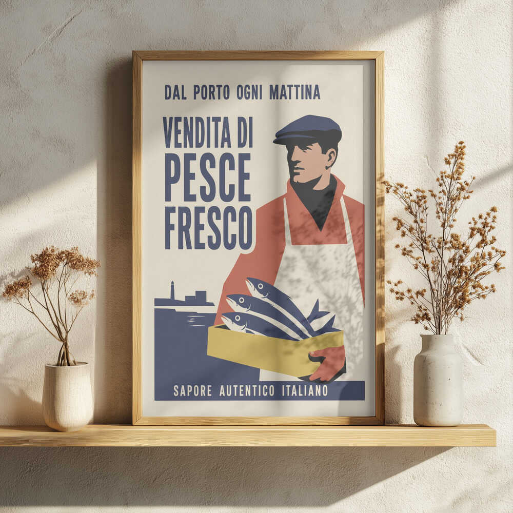 Italian Fish Market Art Print UK — Abstract Fresh Wall Art — Kitchen — Wall It All Prints