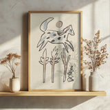 Leaping Desert Horse Art Print UK — Botanical Calm Wall Art — Bedroom — Wall It All Prints