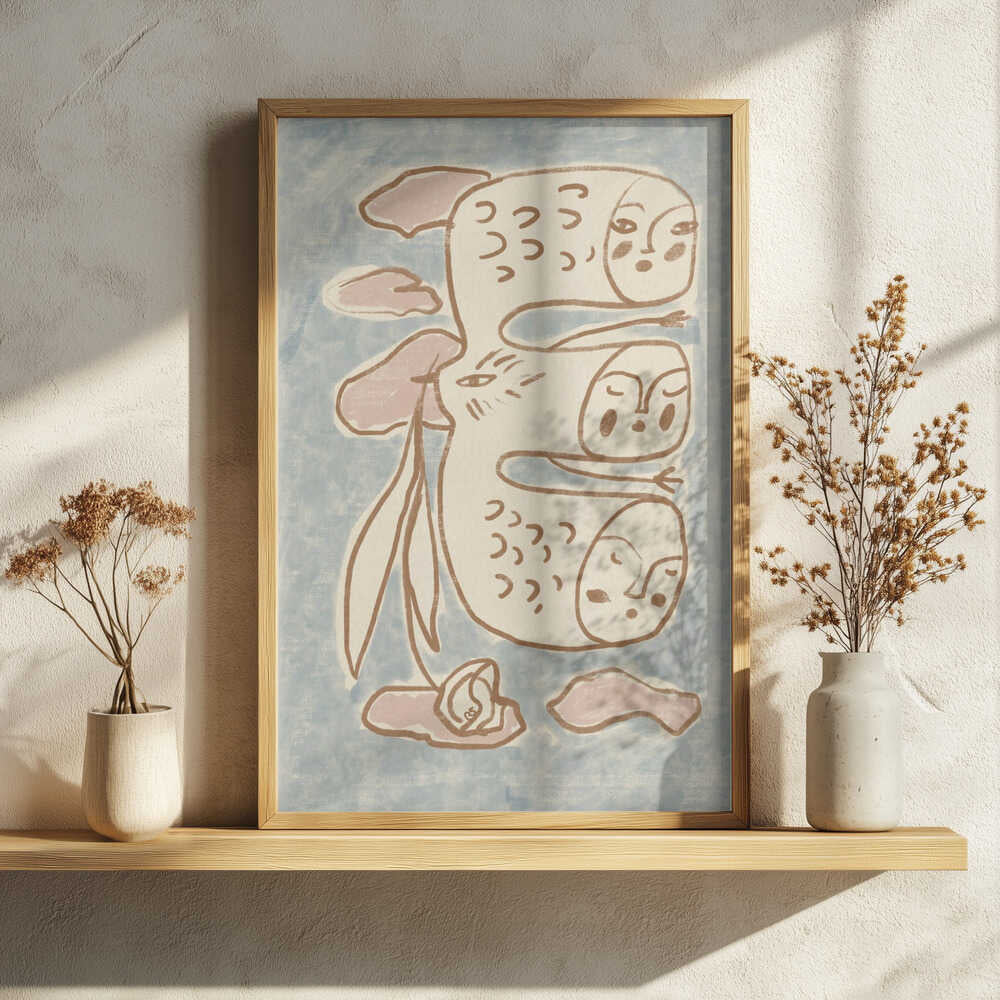 Ethereal Dream Figures Art Print UK — Abstract Calm Wall Art — Bedroom — Wall It All Prints
