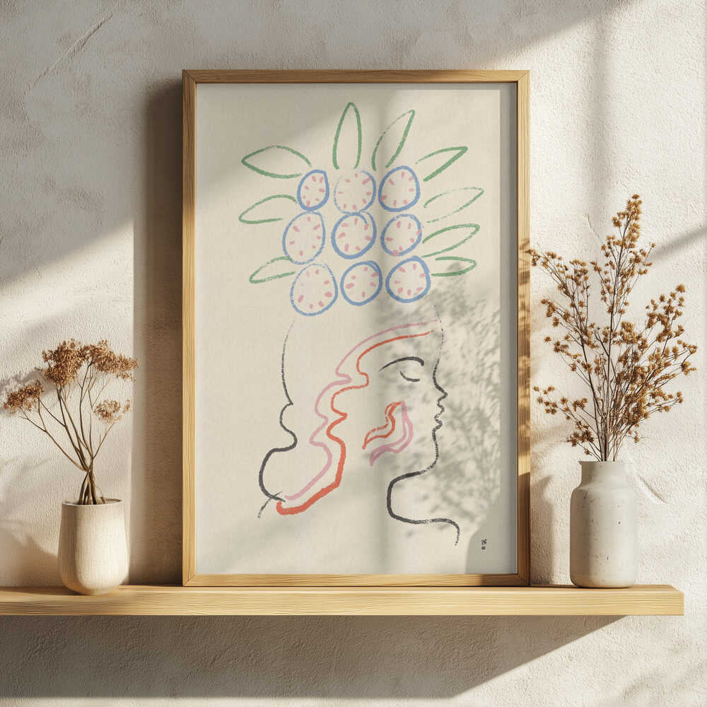Abstract Woman Profile Art Print UK — Botanical Calm Wall Art — Office — Wall It All Prints