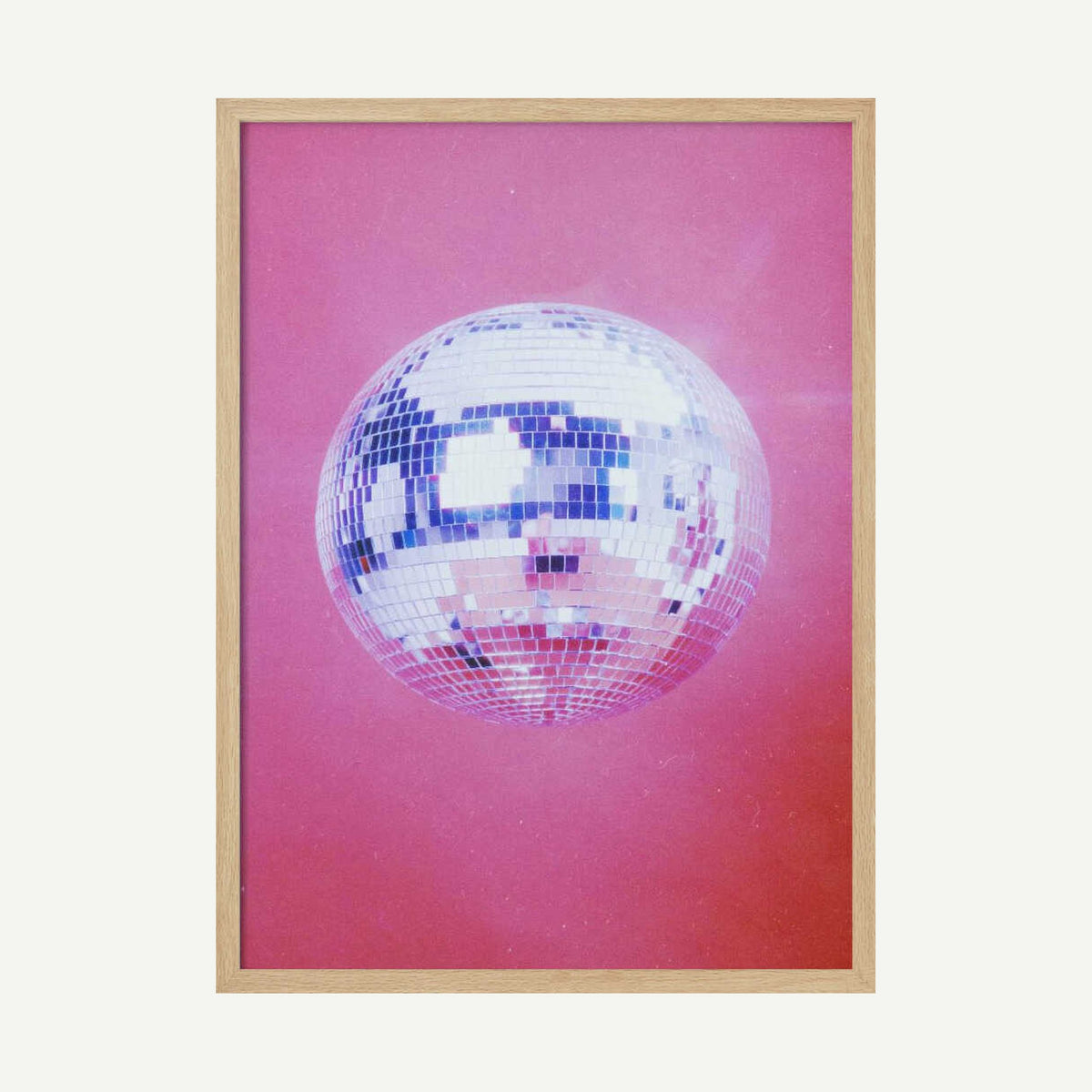 Pink Disco Ball Art Print UK — Vintage Vibrant Wall Art — Living Room — Wall It All Prints