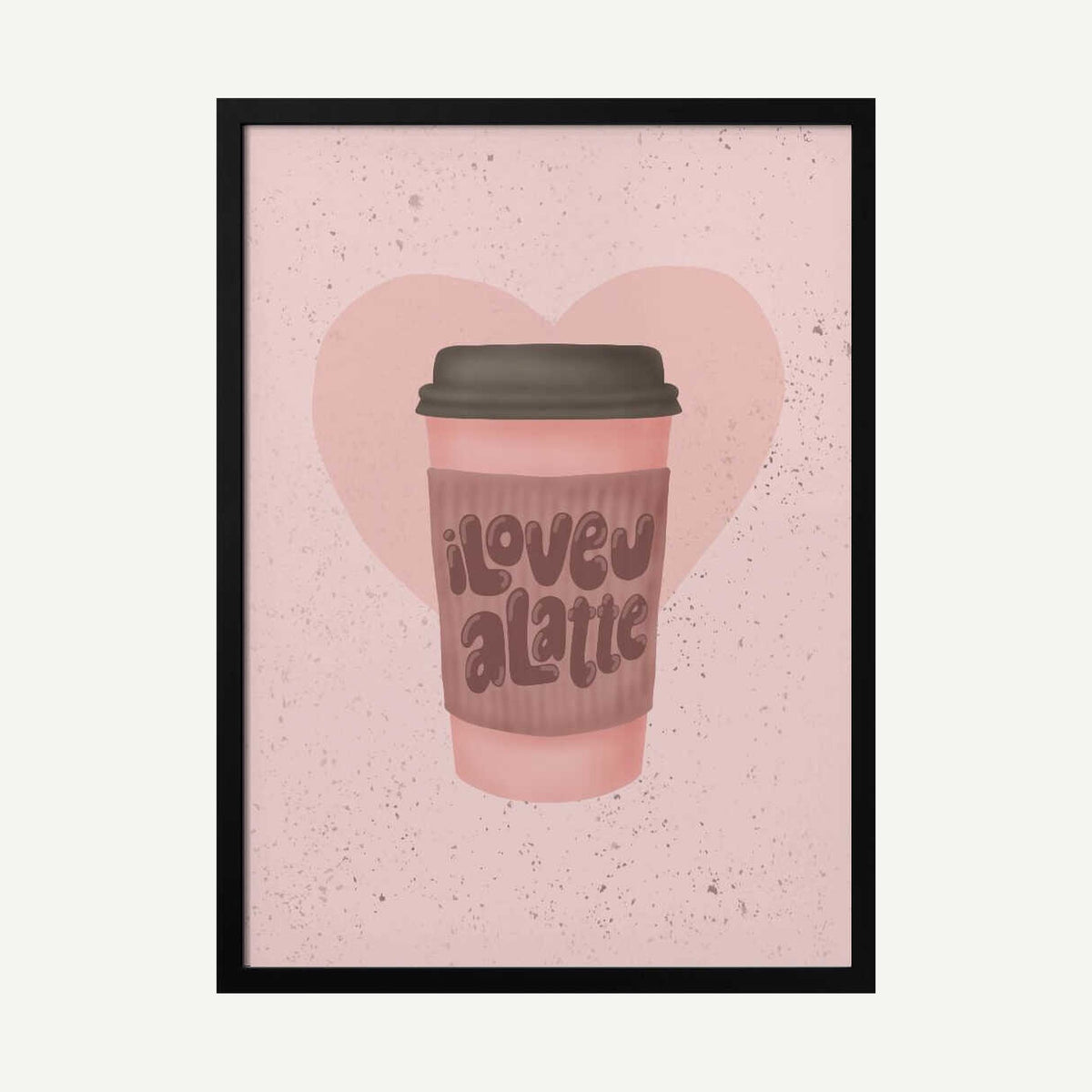 Pink Latte Love Art Print UK — Abstract Calm Wall Art — Kitchen — Wall It All Prints