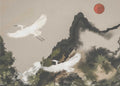 Red Sun Egret Flight