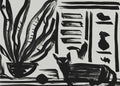 Abstract Black Cat Plant