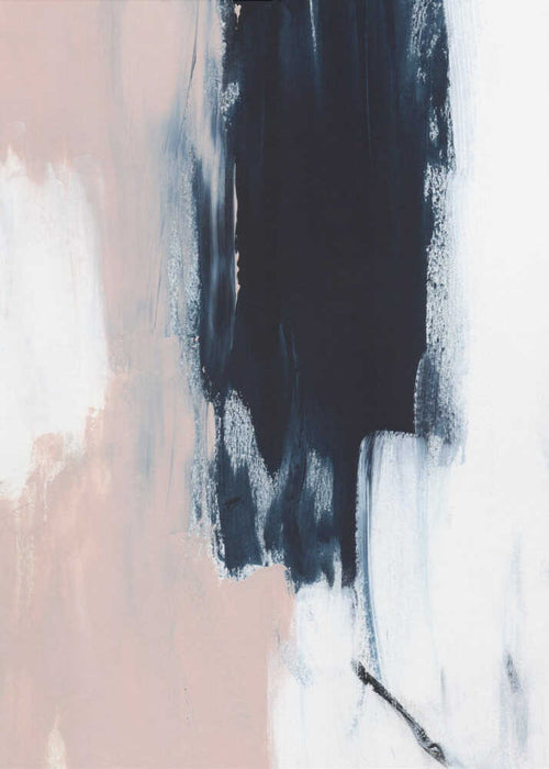 Abstract Navy Blush Strokes Art Print UK — Abstract Calm Wall Art — Bedroom — Wall It All Prints