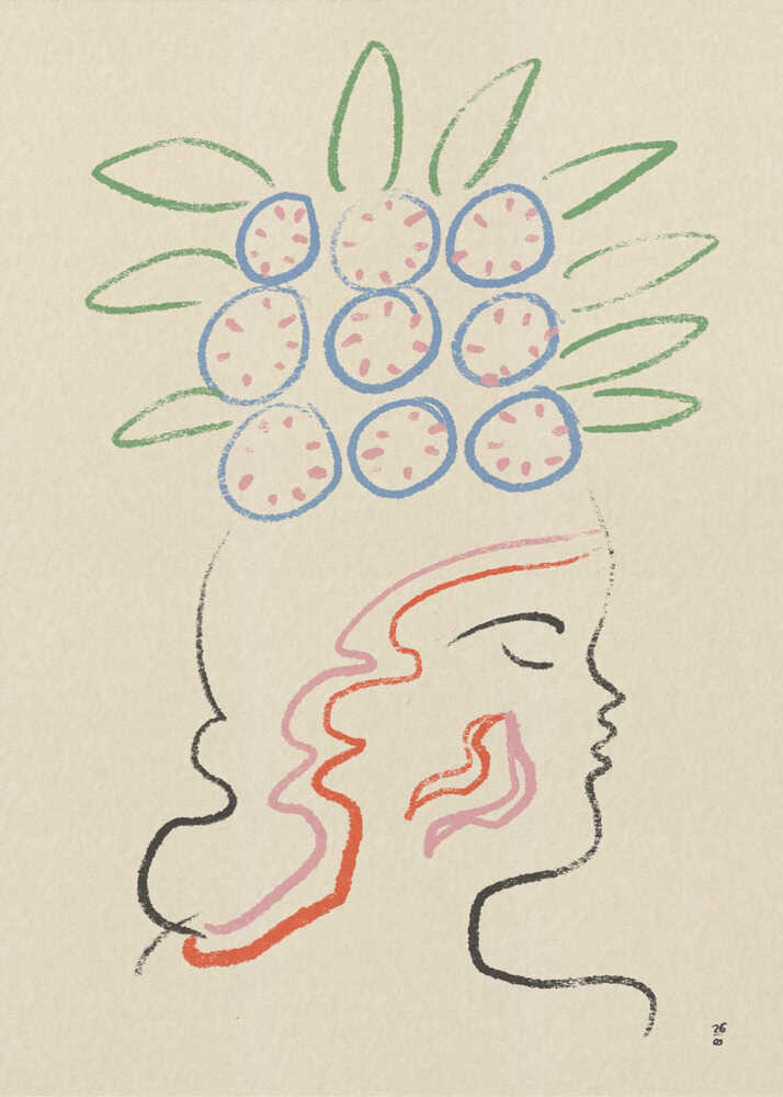 Abstract Woman Profile Art Print UK — Botanical Calm Wall Art — Office — Wall It All Prints