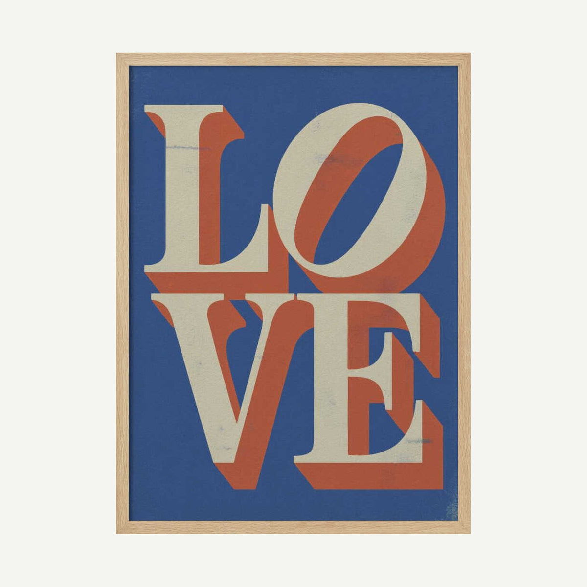 Retro Love Word Art Print UK — Abstract Vibrant Wall Art — Living Room — Wall It All Prints
