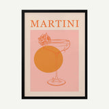 Retro Martini Cocktail Art Print UK — Abstract Minimal Wall Art — Office — Wall It All Prints