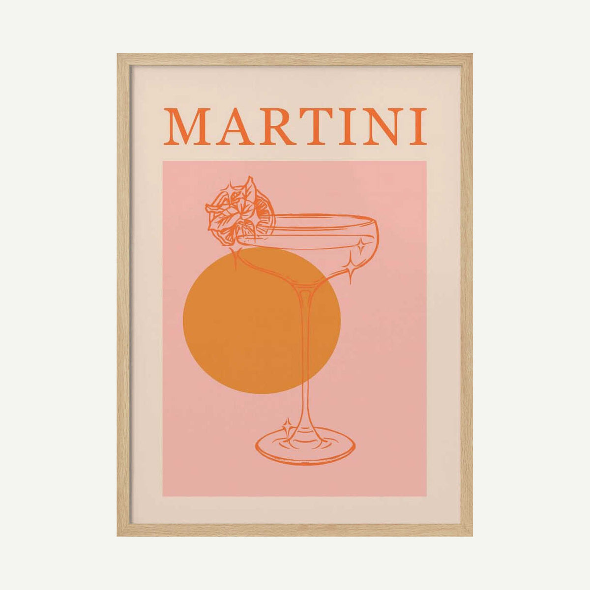 Retro Martini Cocktail Art Print UK — Abstract Minimal Wall Art — Office — Wall It All Prints