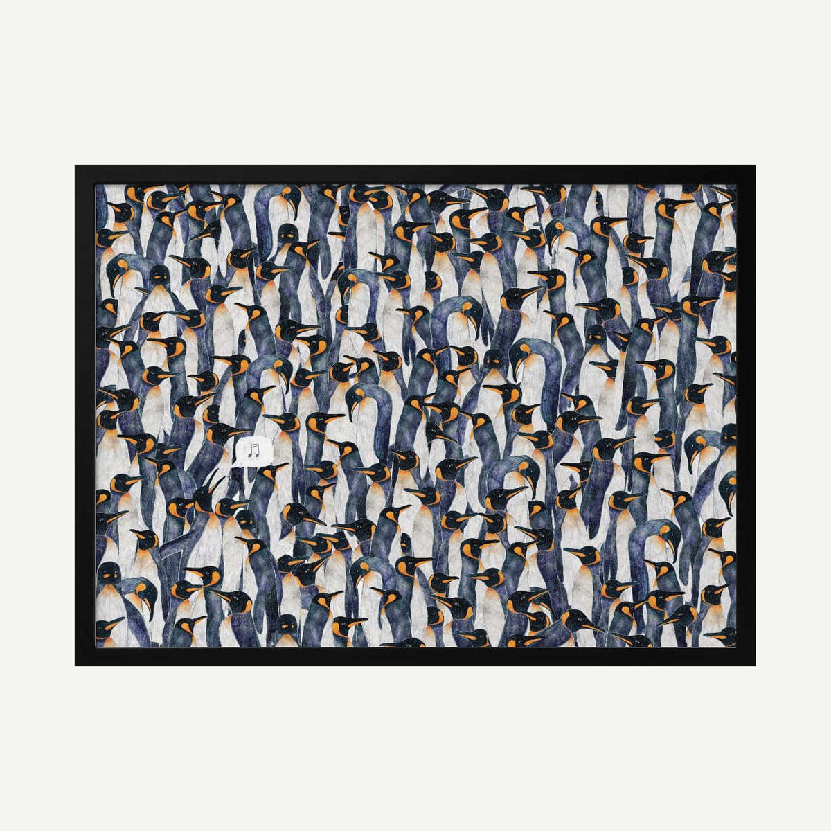 Singing King Penguins Art Print UK — Animal Dark Wall Art — Living Room — Wall It All Prints